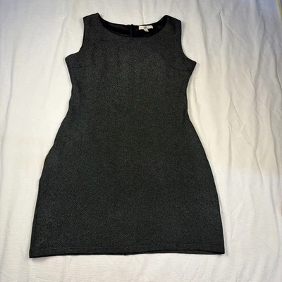 Платье Ya Los Angeles черное металлик оболочка выше колена без рукавов женское L вечеринка - Изображение 1 из 4