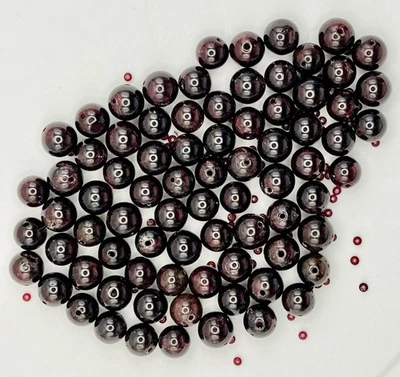 Loose Beads Garnet 8-mm Vintage Reclaimed Salvage Jewelry Making Gemstone 438+ct - Image 1 of 4