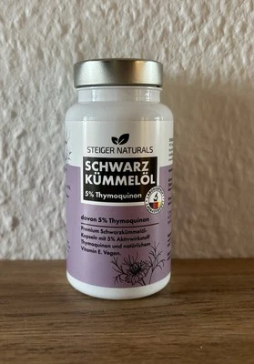Schwarzkümmelöl Steiger Naturals 60 Kapseln vegan Nahrungsergänzungsmittel