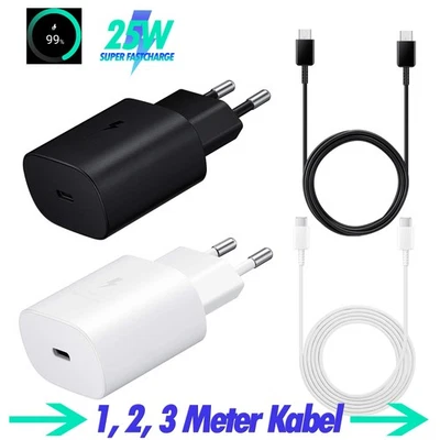 für Samsung Galaxy S25 Edge Usb C Adapter 25W Schnellladegerät Ladekabel - Bild 1 von 4