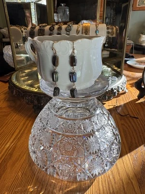 Beautiful Abalone with Brass French Wire Earrings. New. - Image 1 of 4