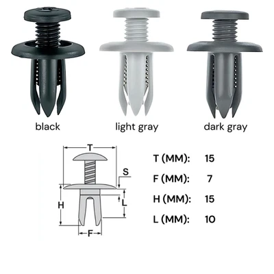 GABEX-SHOP 20x Spreizniet Clips Befestigung Klips Halter UNIVERSAL 7 mm schwarz