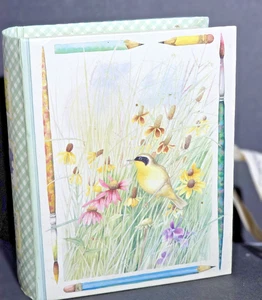 VTG Marjolein Bastin Natures Sketchbook Stationary Storage Book Box Bird Flowers - Picture 1 of 16