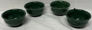 Set Of 4 Longaberger Pottery Woven Tradition Ivy Green Dessert Bowls 4" - Picture 1 of 8