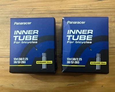 2x Tubo interior de neumático de bicicleta Panaracer 12 x 1,5 - 2,25 con válvula Schrader de 35 mm 1,95 Foto 1 de 4