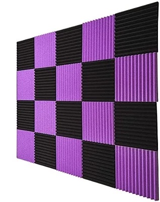 Paquete de 52 paneles acústicos YDHTDLHC espuma de estudio 12"X12" X1" sonido negro/púrpura Foto 1 de 4