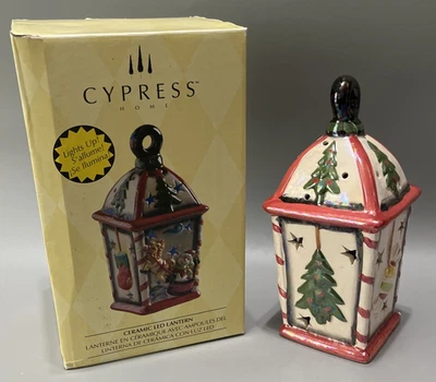 Cypress Home Glazed Ceramic LED Christmas Lantern Holiday Decor Light Up - Image 1 of 4
