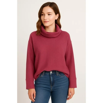 Top Pullover Bobeau Para Mujer Grande Azul Cuello Capucha Tejido Waffle Manga Larga Nuevo Sin Etiquetas Foto 1 de 4