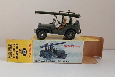 French Dinky Toys military 829 Jeep 106SR Gun Carrier - Image 1 of 4