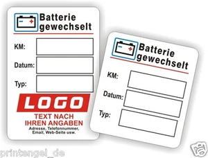 Batterie - Wechsel Service Aufkleber KFZ Inspektionsaufkleber Serviceaufkleber - Picture 1 of 3
