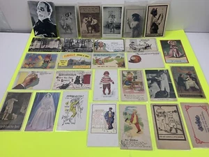 Antique Vintage Humor Post Card Lot Funny Fun Early 1900's Comic Comedy Satire - Picture 1 of 12