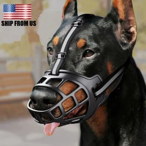 Adjustable Pet Dog No Bite Muzzle Cage Mouth Mesh Cover For XS S M L XL XXL USA - Picture 1 of 17