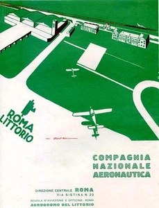 Walter Roveroni - COMPAGNIA NAZIONALE AREONAUTICA-ROMA LITTORIO-fascio 1927 - Imagen 1 de 1