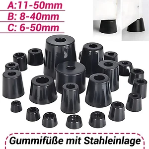 11mm-50mm Gummifüße mit Stahleinlage Casefuß Gummi Möbel Boxen Füße Geräte Fuß - Picture 1 of 11