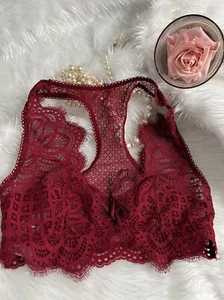 Bralette de encaje Victoria’s Secret Dream Angels color granate, espalda corredora nuevo con etiquetas - Imagen 1 de 7