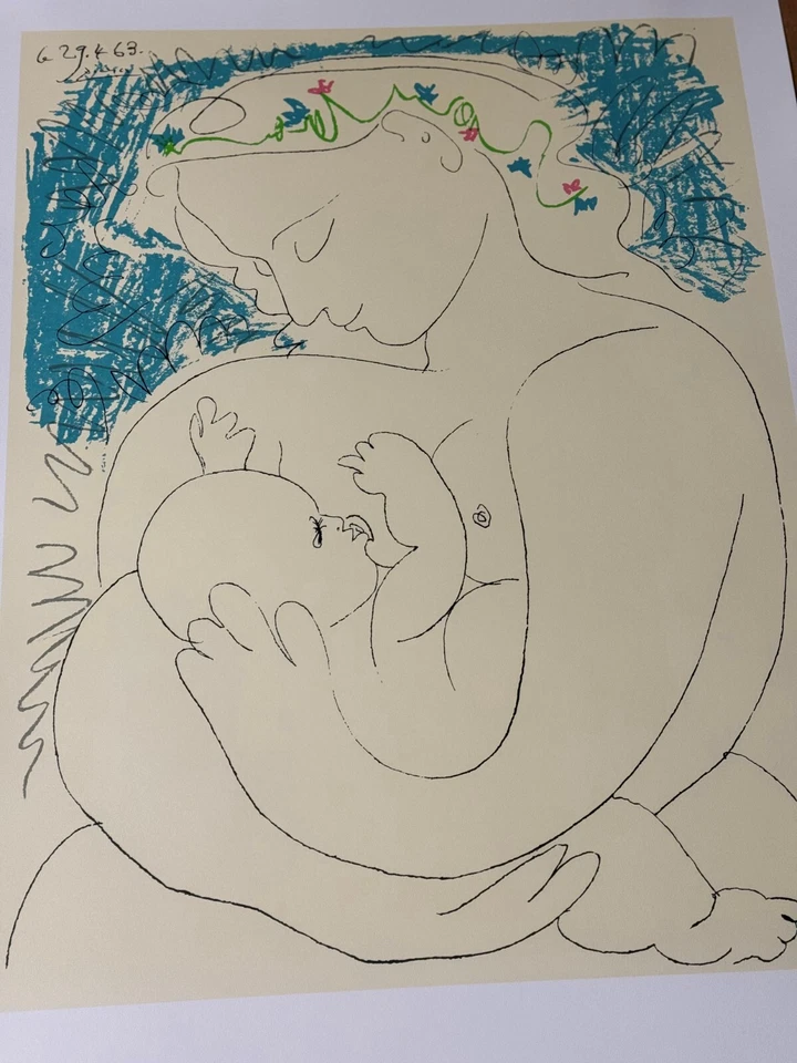 Пабло Пикассо, материнство, No Литография 2531 26 дюймов x 40 дюймов - Изображение 1 из 4