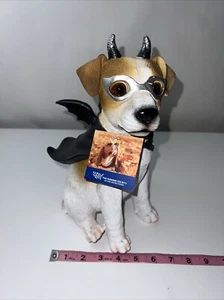 Cute Halloween Dog Statue Jack Russell Terrier 12” NWT Bat Costume Batman, Bat - Picture 1 of 6