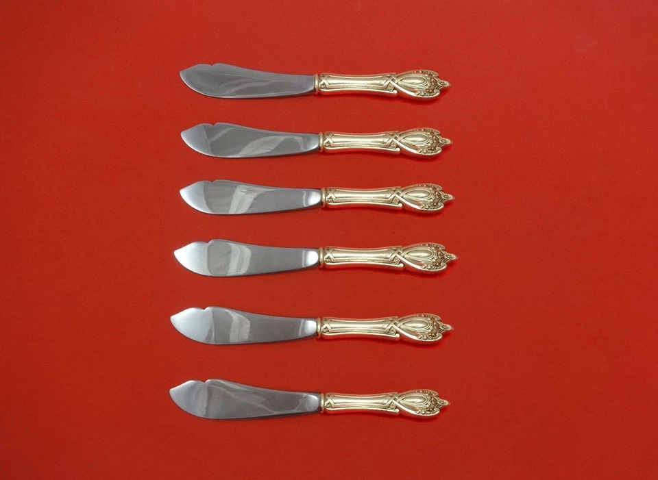 Juego de 6 cuchillos de trucha Monticello by Lunt de plata de ley. HHWS hecho a medida 7 1/2" Foto 1 de 1