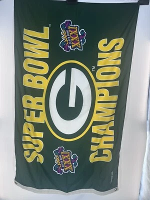 Bandera Bandera Vintage Green Bay Packers Super Bowl XXXI Campeón 3'x5' EE. UU. Foto 1 de 4
