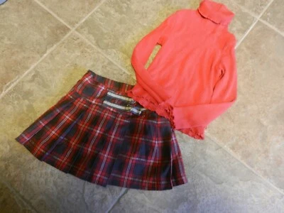 Niñas 2 Piezas Suéter y Falda A Cuadros de Nautica Talla 4/5 Foto 1 de 4