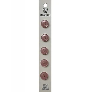 Buttons Pink Round 4-Hole 5-Pack 1/2" Smokey Vintage Blumenthal Lansing No. C038 - Picture 1 of 7