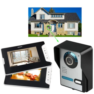 2 Home Video Door Phone Intercom Doorbell Intercom System Complete 7 Inch Monitor - Image 1 of 4