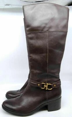 Botas hasta la rodilla Bdulla de cuero marrón con punta redonda talla 7 Bandolino para mujer Foto 1 de 3