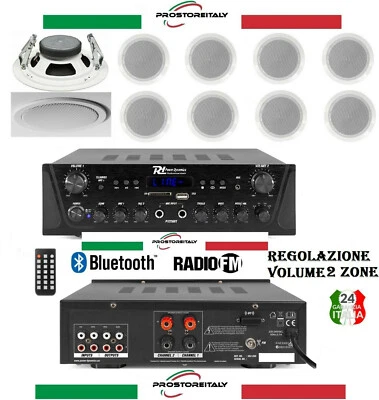 KIT AUDIO FILODIFFUSIONE 2C CONTROFFITTO VOLUME SEPARABILI  BLUETOOTH RADIO FM   - Immagine 1 di 4