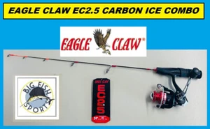 EAGLE CLAW CARBON ICE Fishing Rod & Reel Combo 24" Long FREE USA SHIP #IESC24LSC - Picture 1 of 7