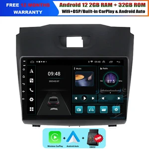 Unidad principal Android12 GPS navegación CarPlay radio coche para Isuzu D-MAX 2 2012-2018 - Imagen 1 de 22