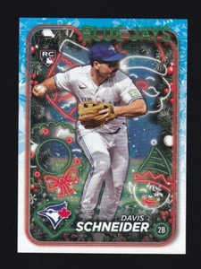 2024 Topps Holiday #H132 DAVIS SCHNEIDER RC Toronto Blue Jays ROOKIE CARD - Picture 1 of 2