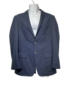 hart schaffner marx blue 2 button wool blazer coat Mens Size M