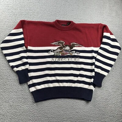 Vintage Structure Sweater Mens Large Great Seal Eagle USA Flag Patriotic - Image 1 of 4
