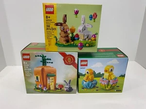 Mixed LEGO Easter Bundle Sets of 3: 40449, 40527, 40523 Complete & New in Box - Picture 1 of 10