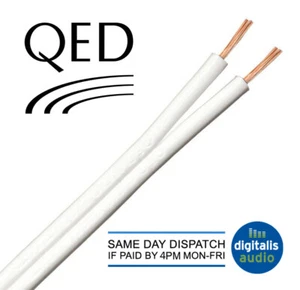 100 m de cable de altavoz de alta fidelidad blanco QED 42 hebras cobre libre de oxígeno (OFC) en carrete - Imagen 1 de 3