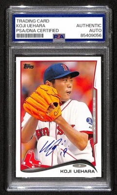 Tarjeta Topps Koji Uehara Boston Red Sox firmada/automática 2014 #426 PSA/DNA 194919 Foto 1 de 2
