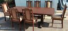 Extendable Dining Table 7 Chairs Seats 10 Solid Wood 8 Pc Retro Vintage 1980'S