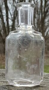Antique 6 paneled 4" vintage perfume bottle 1860-1880 