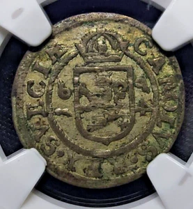 Carl XI Ore 1664 XF45 NGC, KM230 Eric P. Newman Collection - Picture 1 of 17