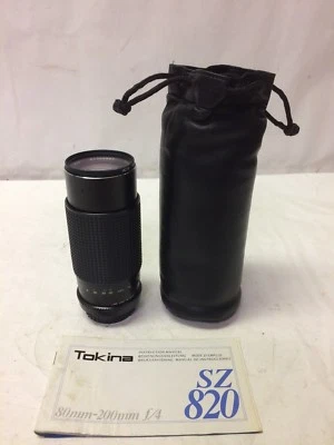 Tokina 80-200mm f4 Nikon AI Mount Manual Focus Zoom Lens SZ820 w/manual - Image 1 of 4