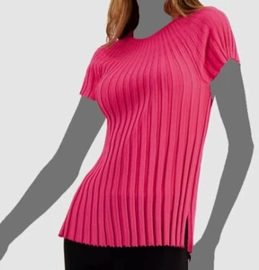 $60 Alfani Women's Pink Knit Wide Casual Ribbed Scoop Neck Blouse Top Size XL - Picture 1 of 2