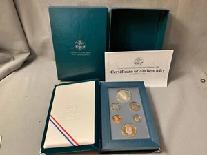 1990 S United States Mint PRESTIGE Silver Proof Set w/ Silver Dollar Box COA - Picture 1 of 5