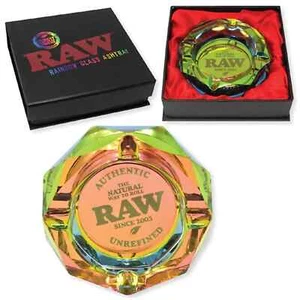 RAW RAINBOW Glass Ashtray Cigar, Cigarette Ash Catcher - AUTHENTIC - USA DEALER - Picture 1 of 2