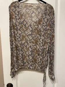 Damenbluse LS Lucky Brand V-Ausschnitt Gr. S-M - Bild 1 von 4
