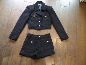 New Latest GENERATION LOVE tweed black short sz 4 & cropped blazer sz S, $445 - Picture 1 of 10
