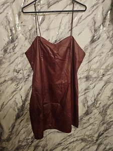Wild Fable Red faux leather mini dress size XXL bodycon sleeveless zipper NWT - Picture 1 of 4