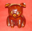 Vintage Hull Pottery Corky Pig Piggy Seated Bank Brown Blue Drip w/Cork