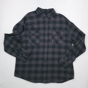 Burton Flannel Shirt Mens XXL Gray Black Buffalo Check Plaid Button Up Outdoor - Picture 1 of 19