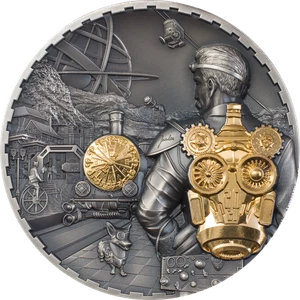 Cook Islands 2021 20$ JET PACK Steampunk Gilded 3 Oz silber Münze - Bild 1 von 6