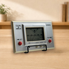 Vintage 1980 Nintendo Game & Watch Vermin MT-03 Silver Series Grade B Japan